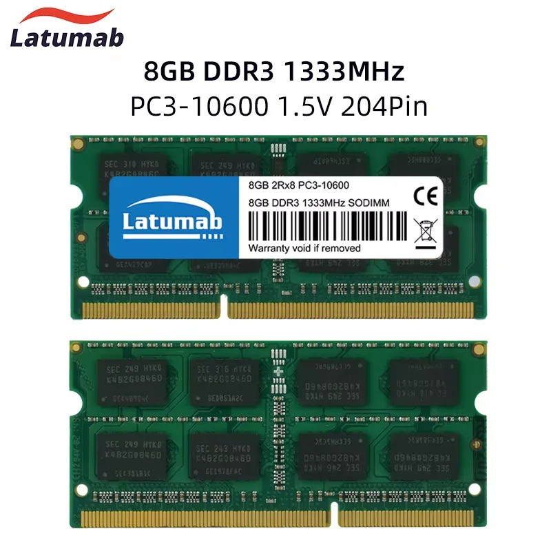 Latumab Laptop Ram DDR3L DDR3 8GB 4GB 1333Mhz 1600Mhz 1866Mhz SODIMM PC3-10600 12800 14900 Notebook Ram DDR3 Dual Channel