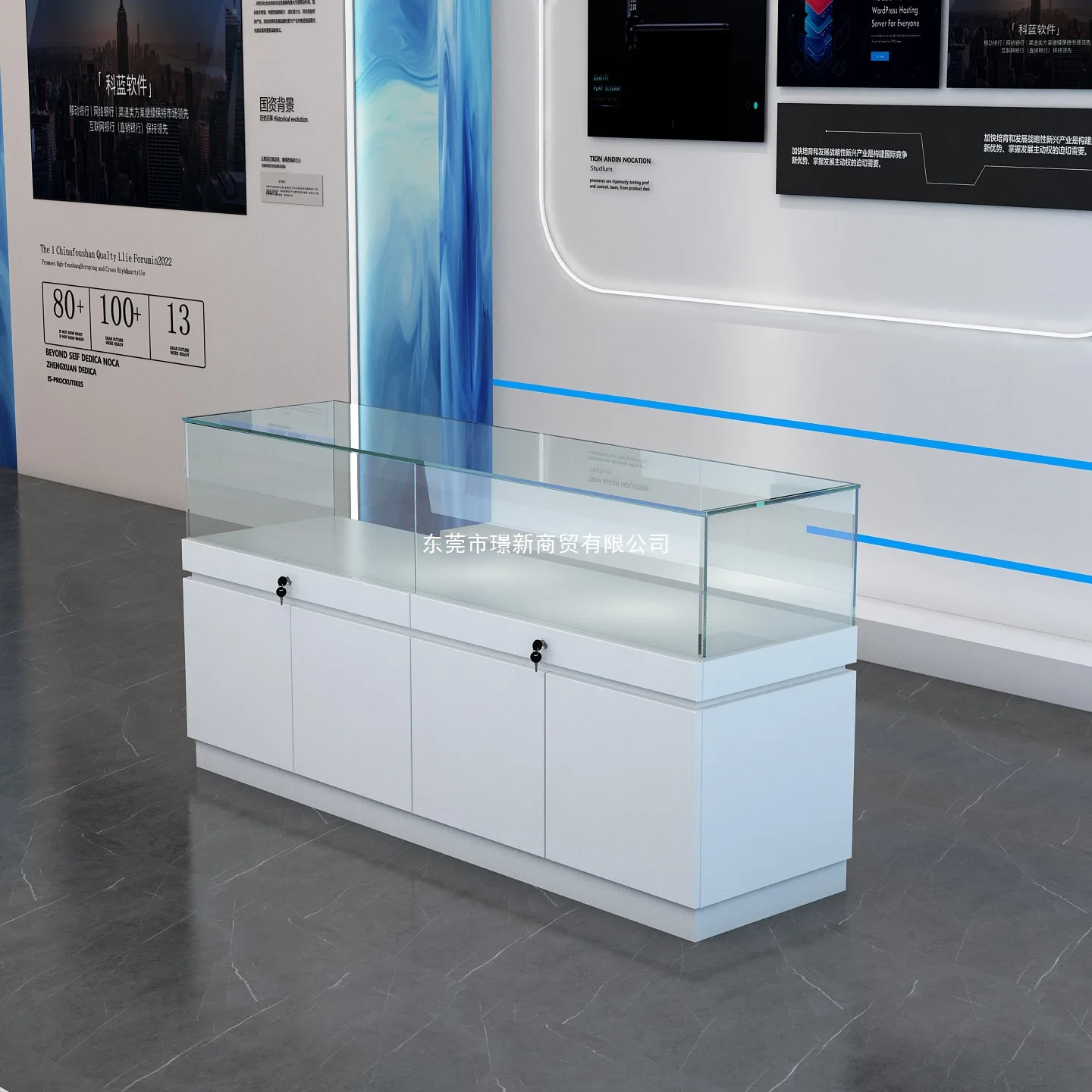 Glass Counter Jewelry Display Cabinet Mobile Phone Shopping Mall Exhibition Hall Display Cabinet