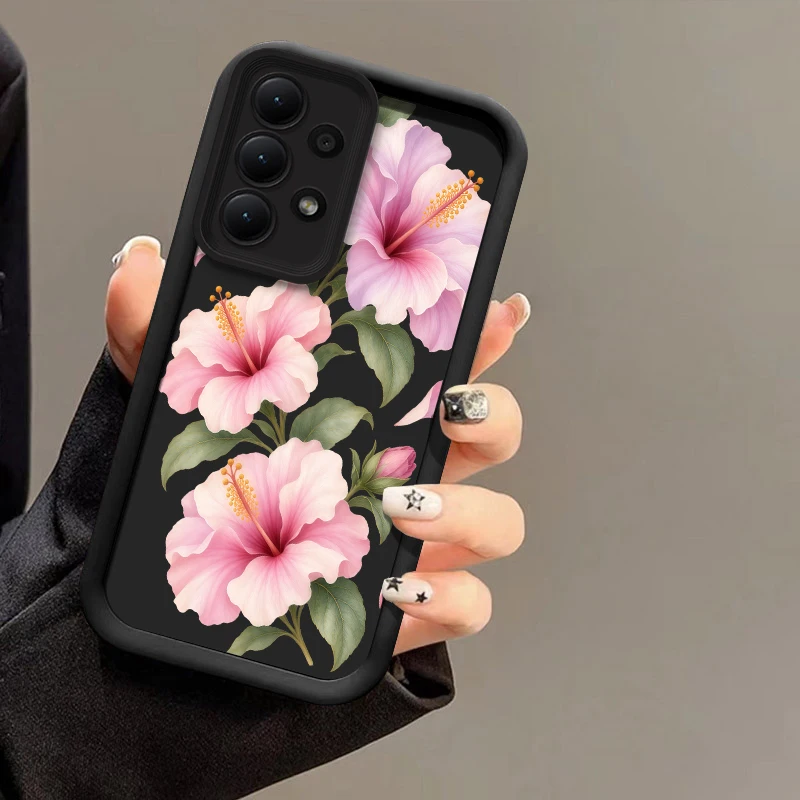 Flower Pattern Case For Samsung Galaxy A57 A37 A27 A17 A56 A36 A26 A55 A35 A54 A34 A24 A25 A14 A16 Anti Scratch Matte Cover Etui