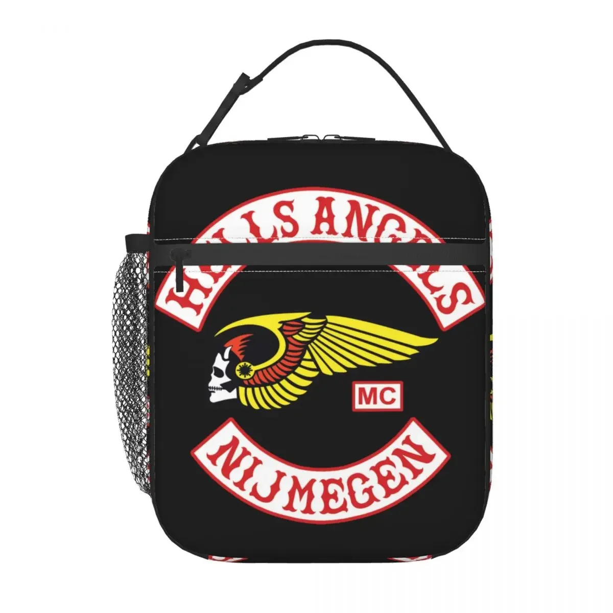 Hells Angels Logo Insulated Lunch Bag for Women Resuable Motorcycle Club Cooler Thermal Bento Box Office Picnic Travel