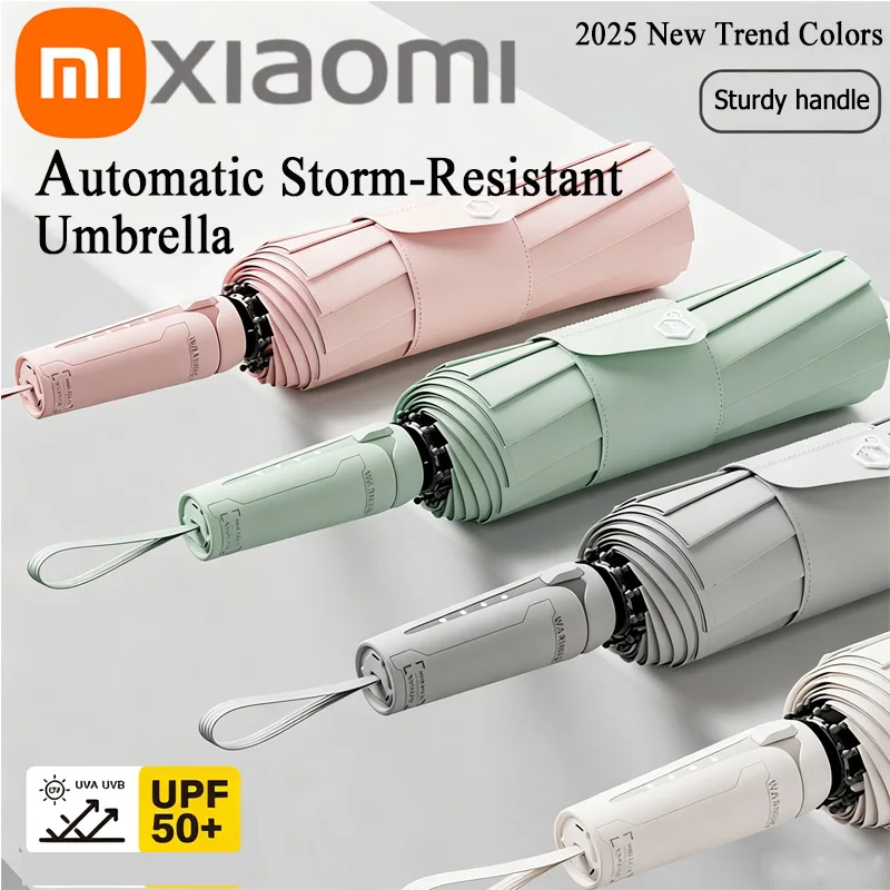 

Портативный автоматический зонт Xiaomi, компактный складной солнцезащитный и дождевой зонт с защитой от ультрафиолета, дорожный зонт для мужчин и женщин, утолщенный, увеличенный