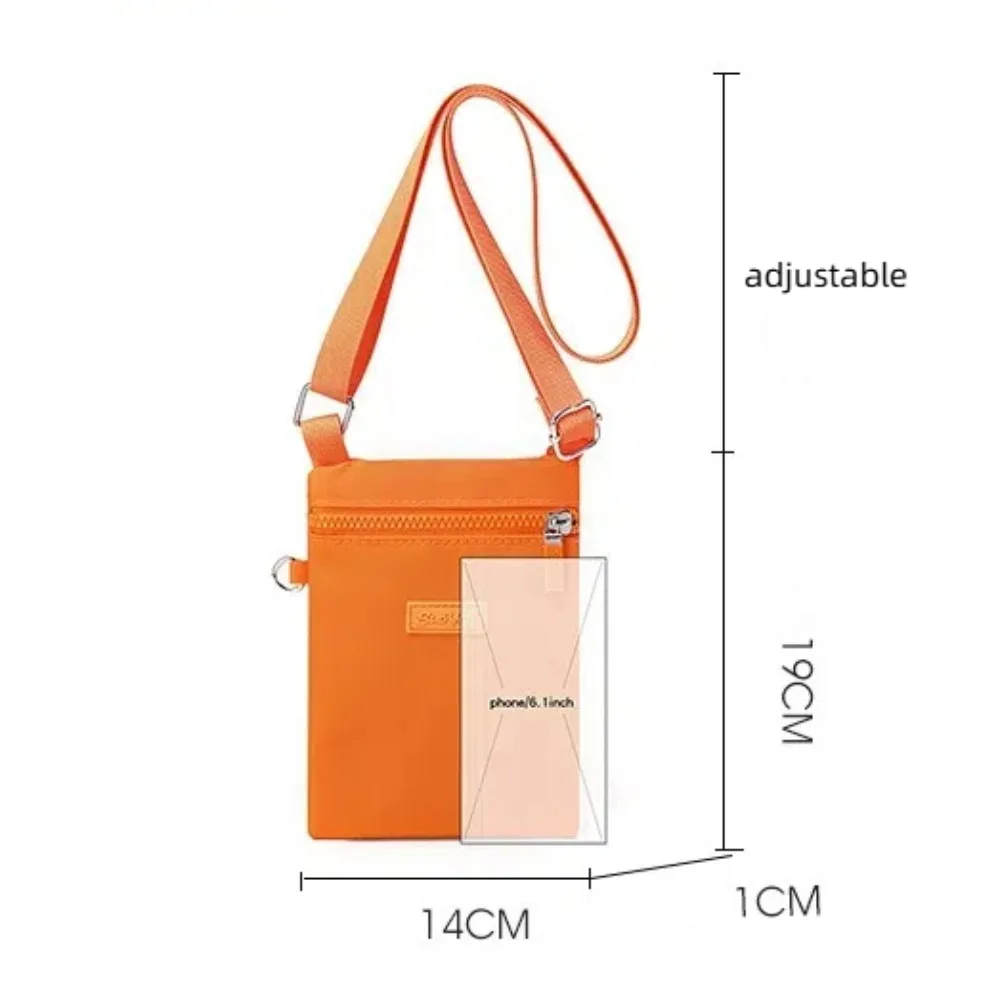 Portable Handbag Small Crossbody Bag Solid Color Zipper Shoulder Bag Nylon Messenger Bags Men view 6