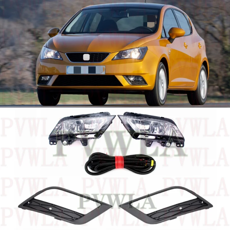 

Front Bumper Fog Light Lamp With Halogen Bulbs+Grille Cover+ Wire 6J90941701 6J90941702 For Seat Leon 2013-2016