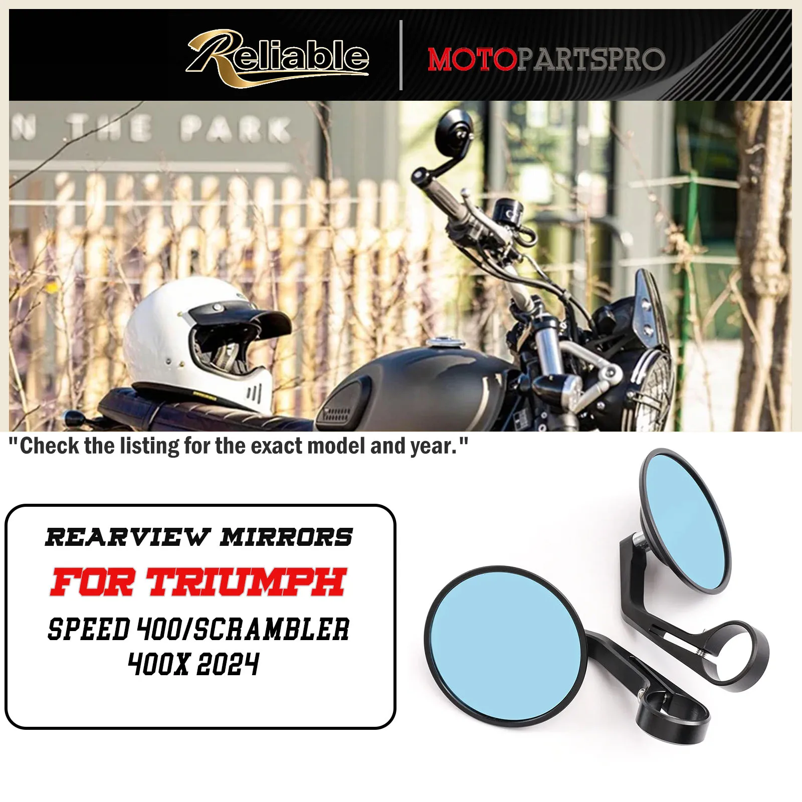 

Rearview mirrors motorcycle Handlebar Mirror Retrofit Rear View Mirror For Triumph Speed 400 Scrambler 400 X Scrambler 400X 2024