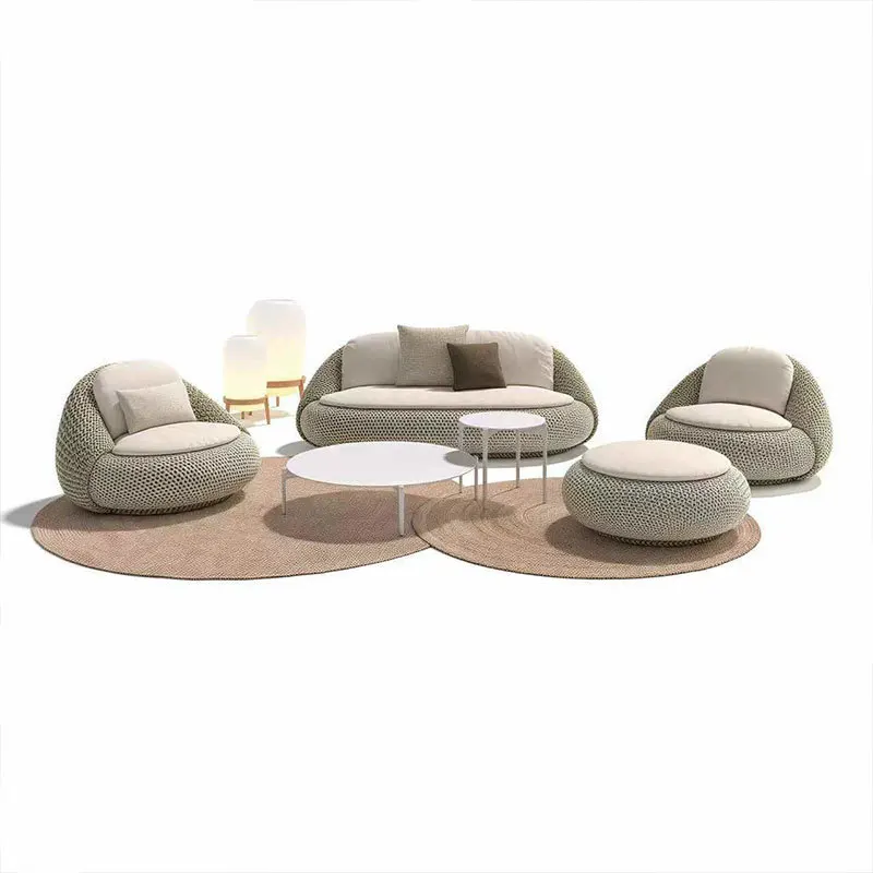 

Nordic outdoor rattan sofa courtyard hotel bed and breakfast sun room sales department open-air lazy coffee table furniture