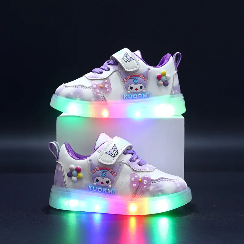 Sepatu Bayi Perempuan Model Tenis Lampu LED, Lucu, Modis, Nyaman untuk Semua Musim