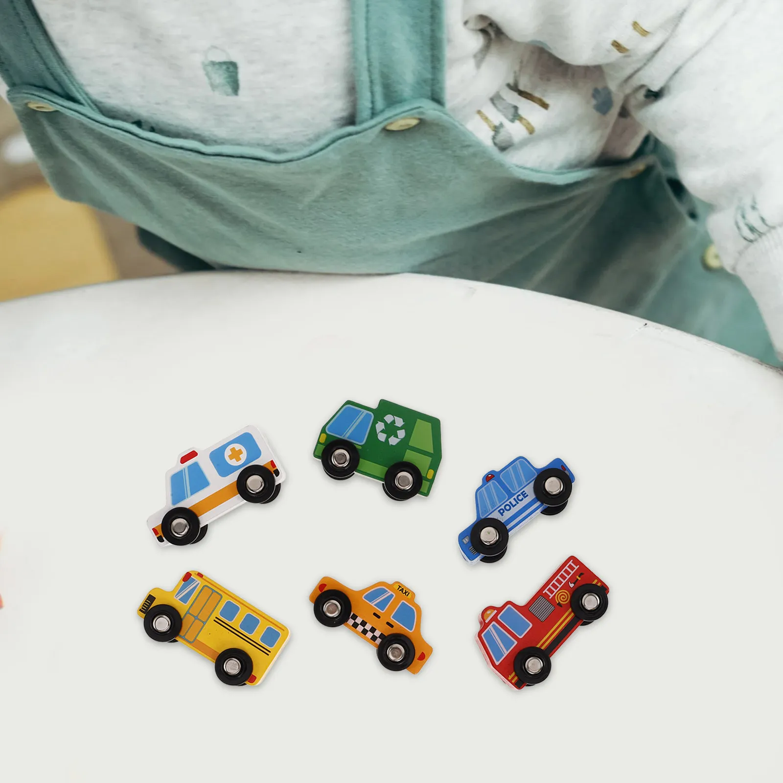 

1Set Wooden Vehicles Playset Educational Road Construction Traffic Signs Kids Wood Vehicle Cognitive Car Set Vehicle Playthings