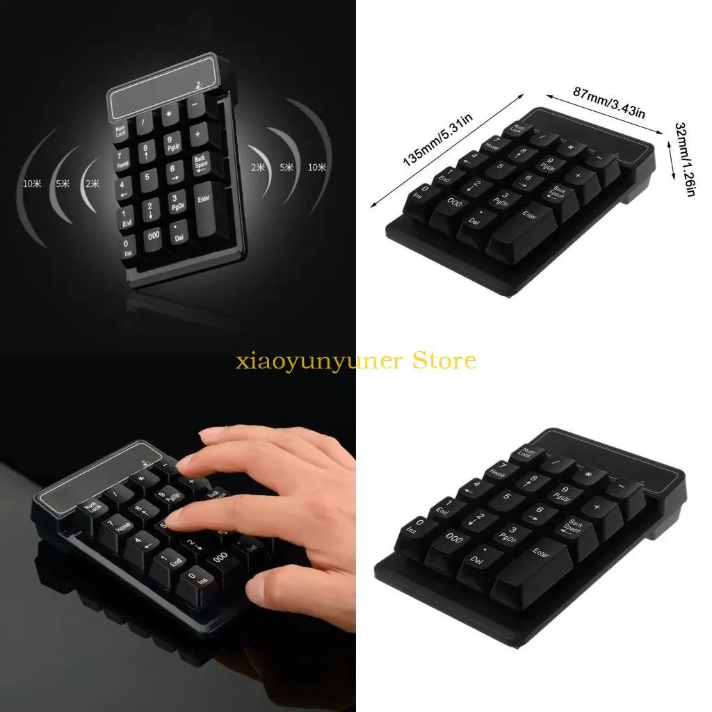 

P9JB 19-ключевой цифровой клавиатура 2,4 ГГц беспроводной numpad usb-приемник мини-клавиатура 5 миллионов сроков жизни для