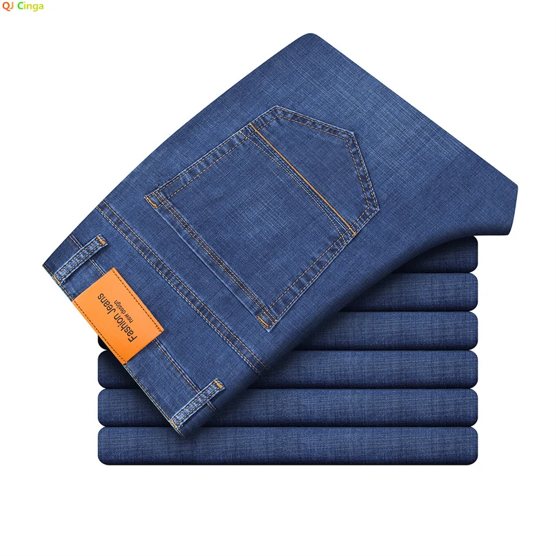 

Plus Size 28-40 Jeans Men's Blue and Black Can Choose Small Stretch Denim Pants Business Casual Trousers