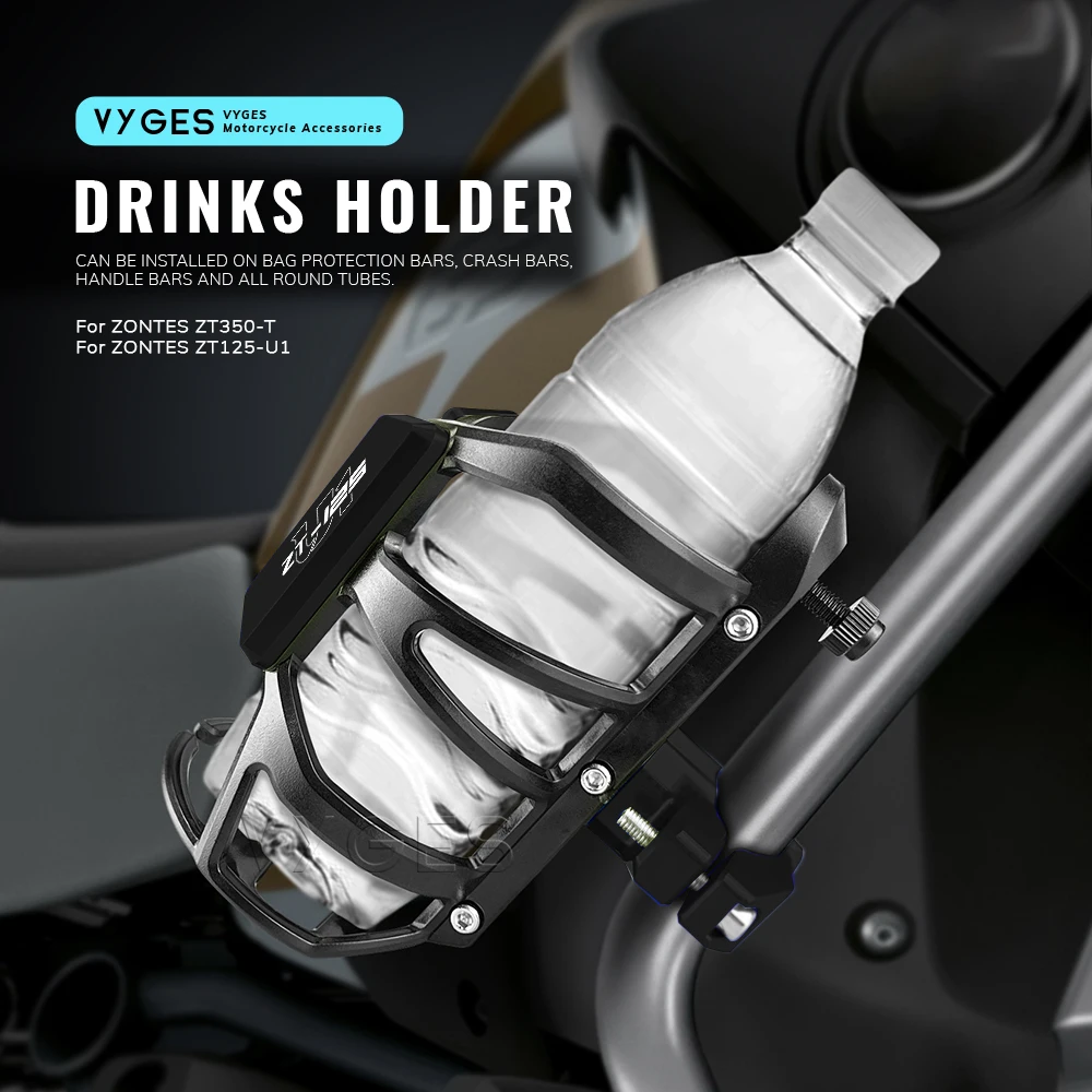 For ZONTES ZT350-T ZT350T ZT 350 T 350T ZT125-U1 ZT125U1 Motorcycle Beverage Water Bottle Cage Drinks Holder Water Cup Holder