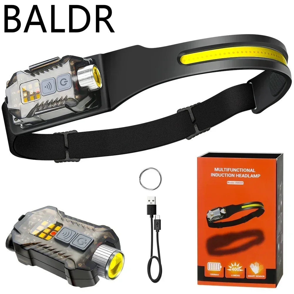 BALDR XW005 LED Flashlight USB C Rechargeable EDC Detachable Torch Work Light with Tail Magnet UV Light Fishing Camping Lantern