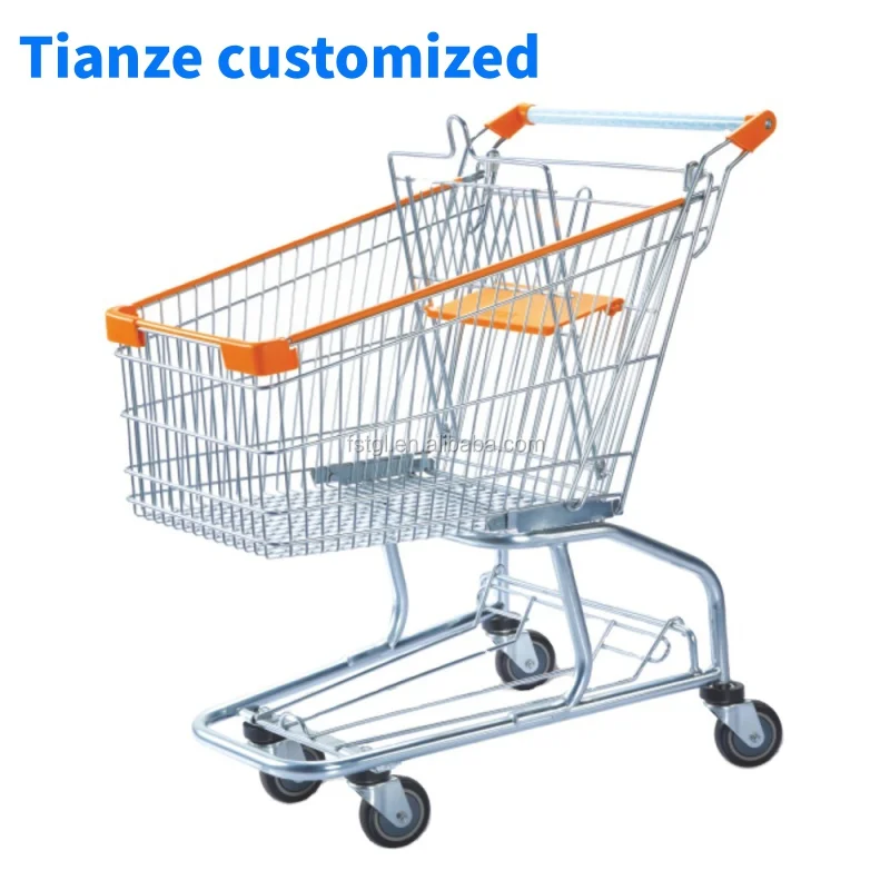 

(customized)Good quality large capacity metal retail shopping hand trolley cart