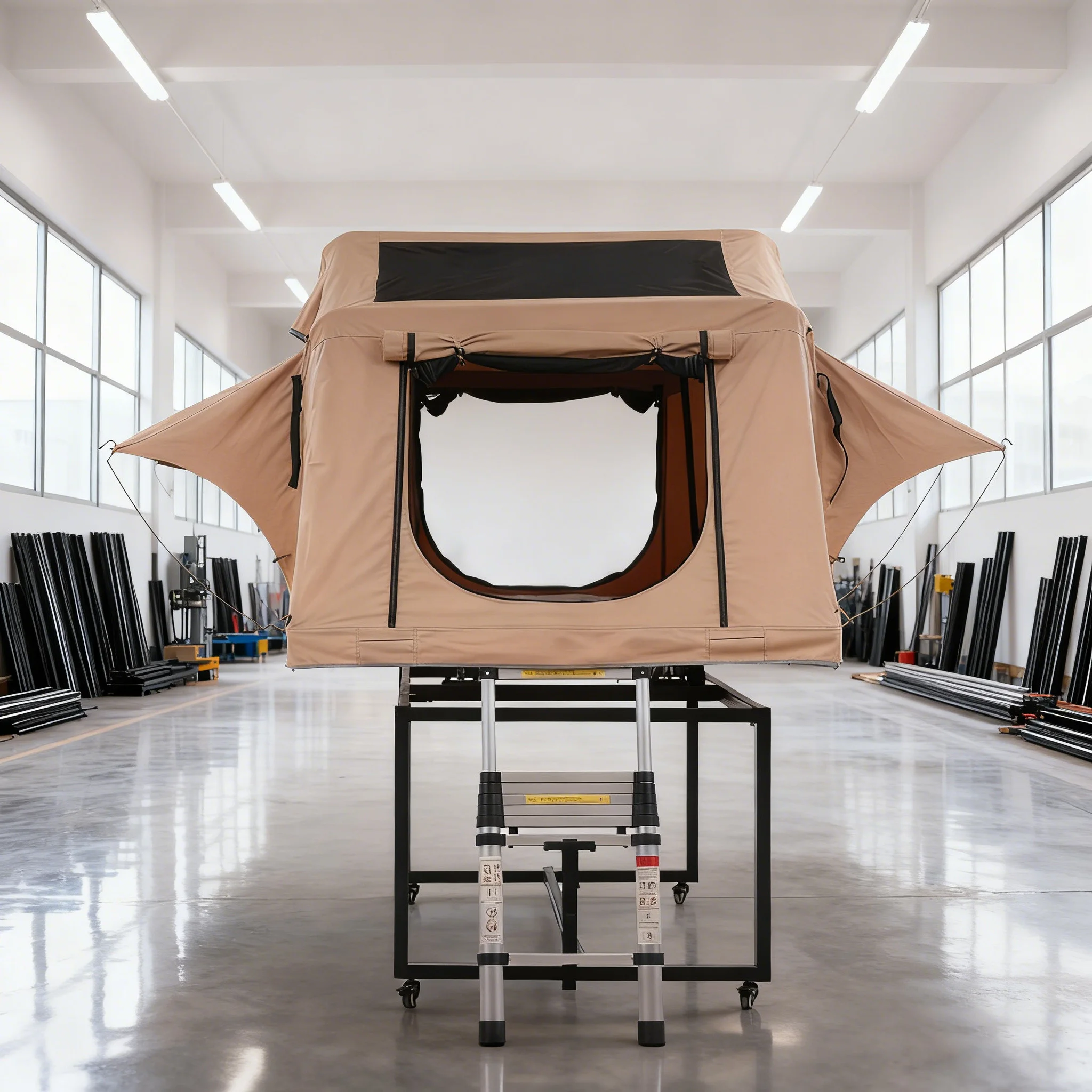 

Палатка с алюминиевым каркасом, уличная аварийная палатка для сна, внедорожная палатка для кемпинга, грузовика на крыше, автомобильная палатка с телескопической лестницей