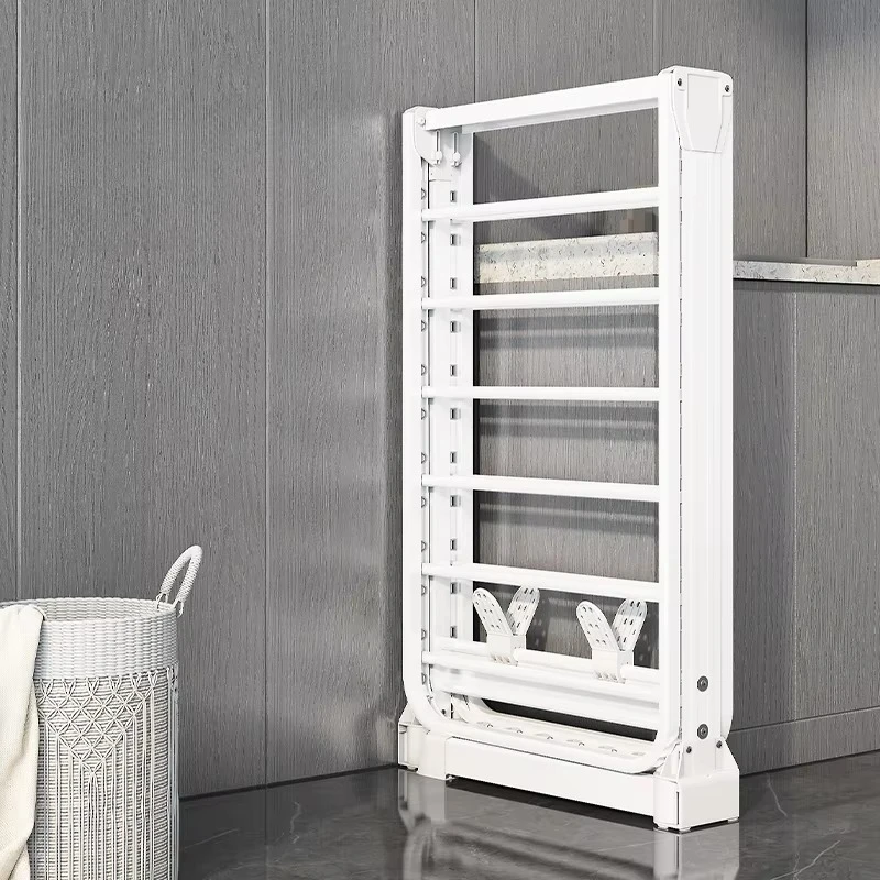 Ultra Size Wall Mounted Foldable Single Tier Family Use High Capacity High Quality Aluminum Alloy Eco-Friendly Drying Rack