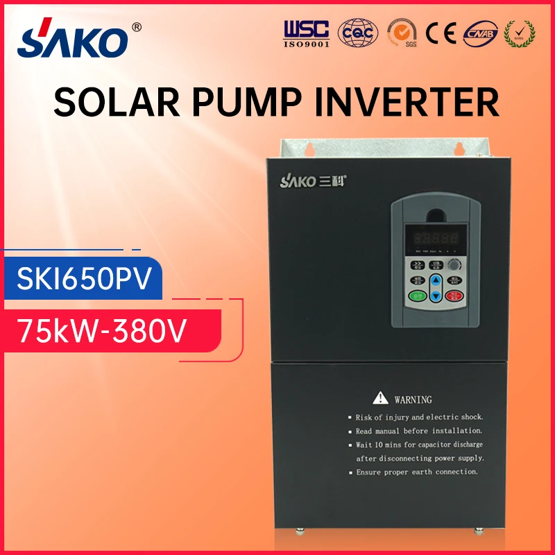 SKI650PV VFD 380V 75kW DC to AC 380V Output drive for motor speed regulation solar water pump inverter frequency converter