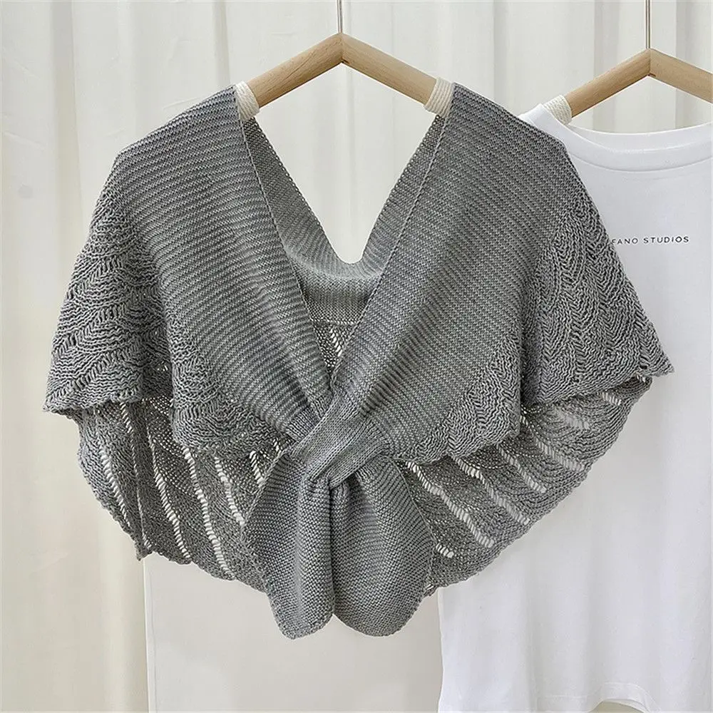 Women Knitted Fake Collar Warm Windproof Scarf Soft Vintage Detachable Casual Shawl For T-shirt Hoodie Shirt Suit