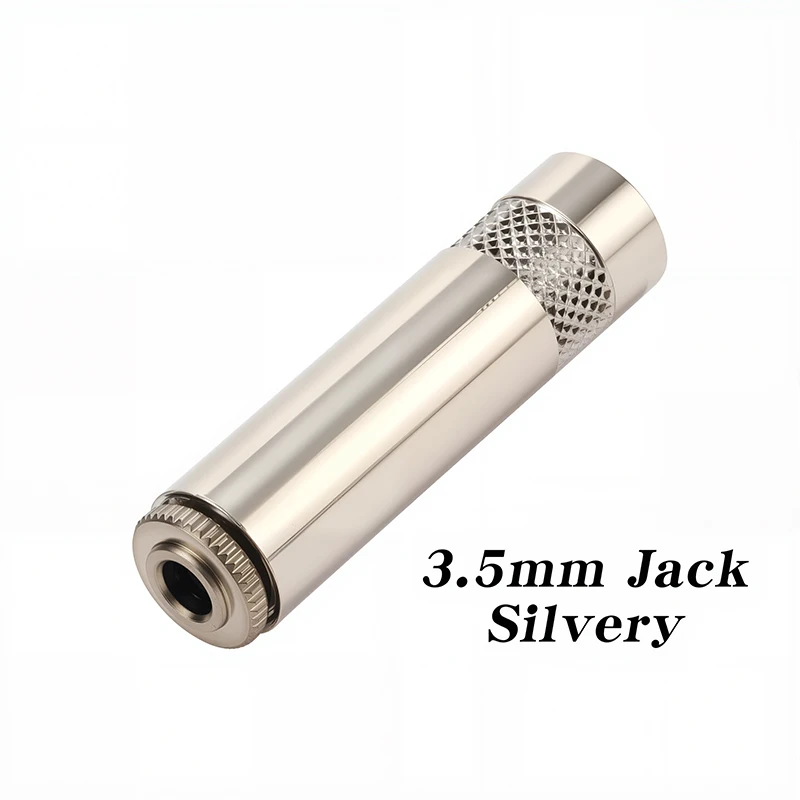 2 قطعة 3.5 مللي متر الصوت أنثى جاك لحام موصل 3 القطب محولات سماعة رأس ستيريو أسود فضي #4