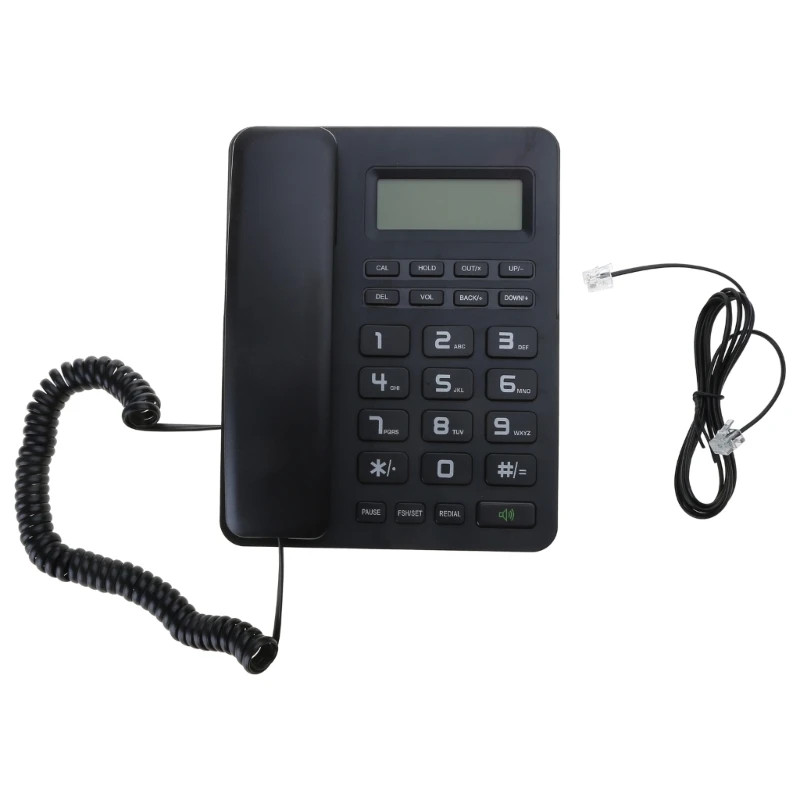 VTC500 Corded Landline Phone Big Button and LCD Display for Senior Desktop Telephone for Home and Office