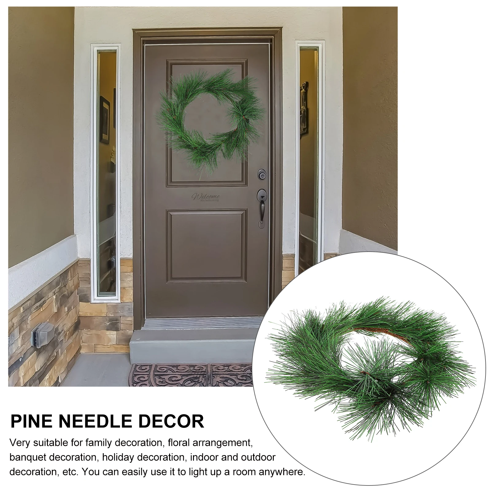 

Xmas Pine Needle Garland Chic Hanging Accessory Safe PVC Materials Christmas Decor Pine Needle Garland
