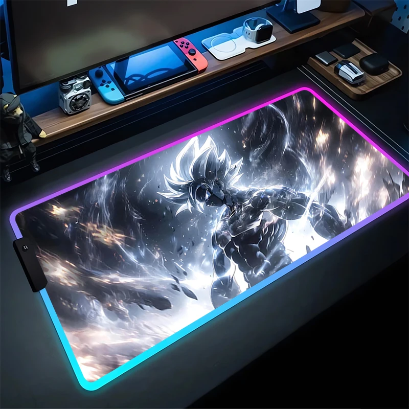 

RGB Gaming Mouse Pad D-Dragon B-Balls Desk Mat HD Gamer Accessories Large LED Light MousePads PC Computer Carpet With Backlit