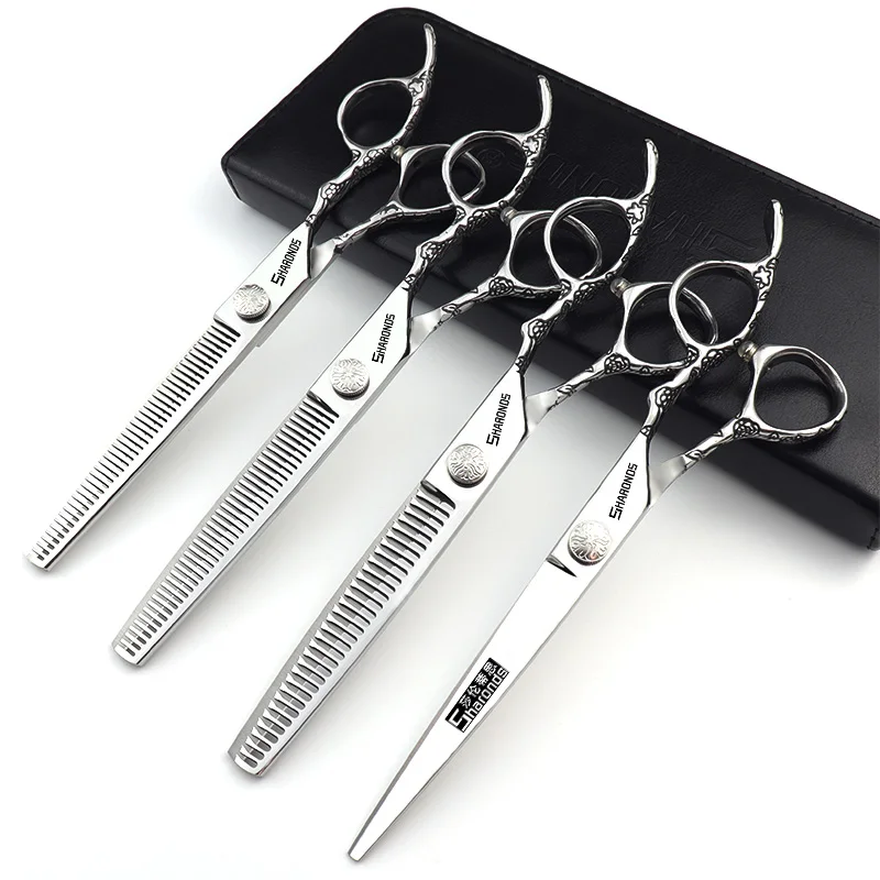 Authentic Barber Shop Professional Hairdressing Scissors Hairdresser Scissors Japanese Flat Teeth Cutting Set