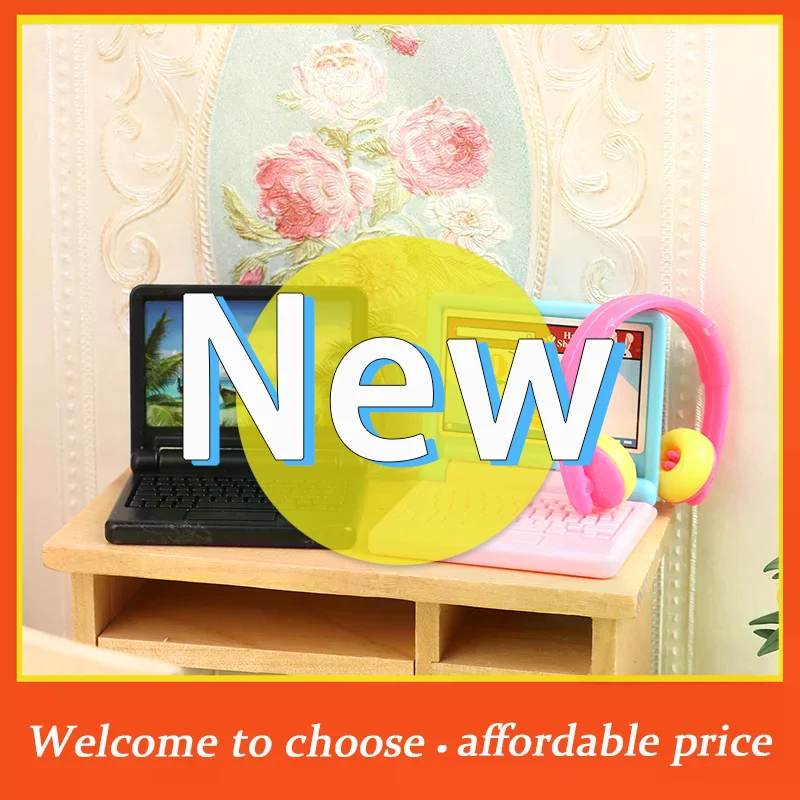 TH XM1pc Plastic 4.3*3.5cm 1/12 Dollhouse Office Computer Toys Dollhouse Laptop Model Dolls House Decoration Accessories