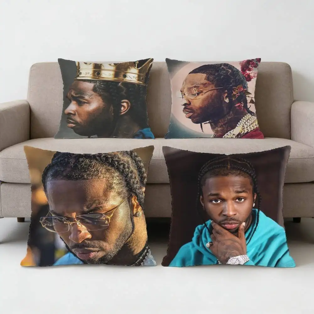 Funda de almohada Rapper P-Pop S-Smoke, cojín cuadrado para sofá, sala de estar, dormitorio, cabecero, respaldo, para la siesta