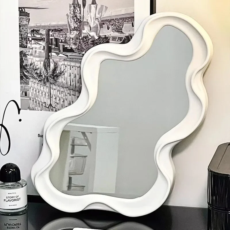 Makeup Shower Mirror Garden Aesthetic Living Room Irregular Table Wall Standing Bedroom Mirror Modern Home Decoration