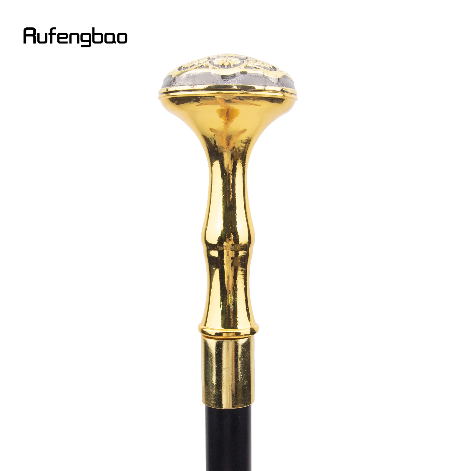 Eight Flower Totem Relief Walking Cane Fashion Walking Stick Gentleman Crosier Knob Walking Stick 94cm