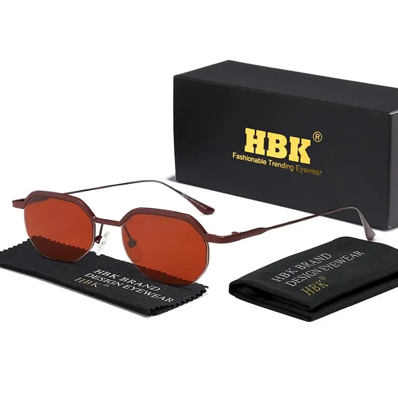 HBK Retro-Sonnenbrille für Herren, polygonal, Punk, kleine Halbrahmen-Sonnenbrille für Damen, Geschäftsreisen, Party, Brillen, Sommerstil – Detail 17