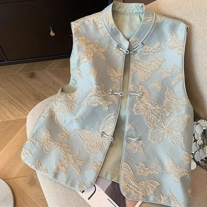 Butterfly Embroidery Sleeveless Jacket 6