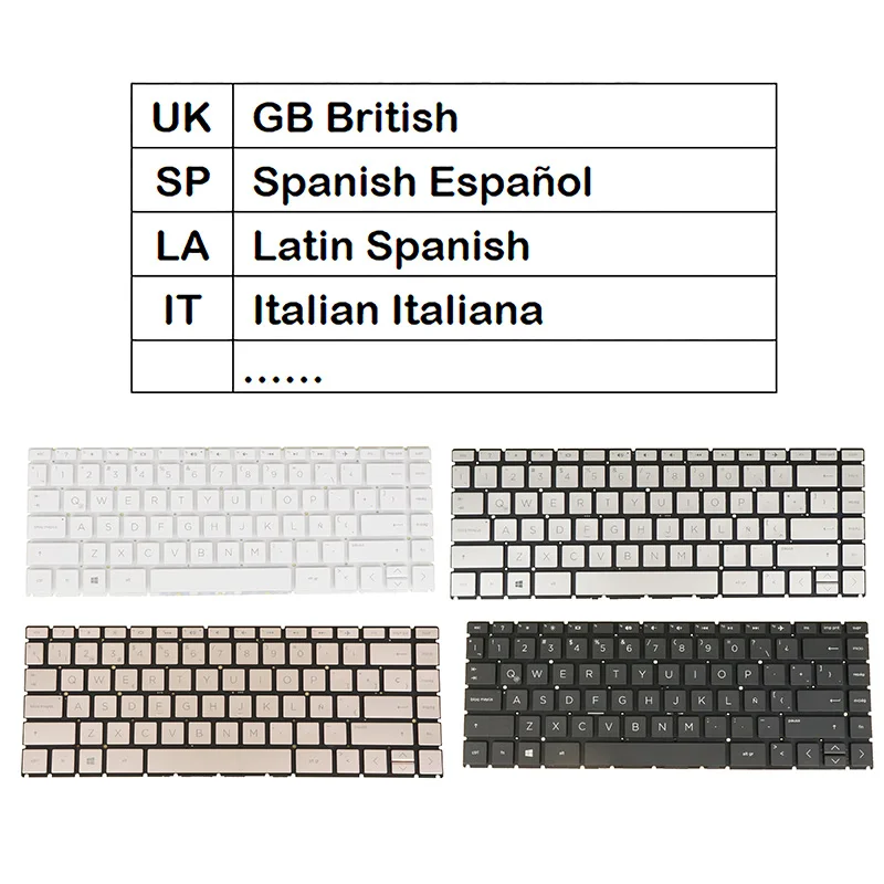 UK Italian LA Spanish Laptop Keyboard For HP 14q-cs 14q-cs0000 14q-cy0000 14s-cf0000 14s-cr0000 14s-cs1000 14S-df000 Backlit /No