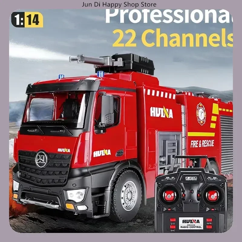 HUINA 1562 TH18050 Gift for Collectors RC Fire Truck 1/14 Water Spray Model Battery Powered with Light Sound