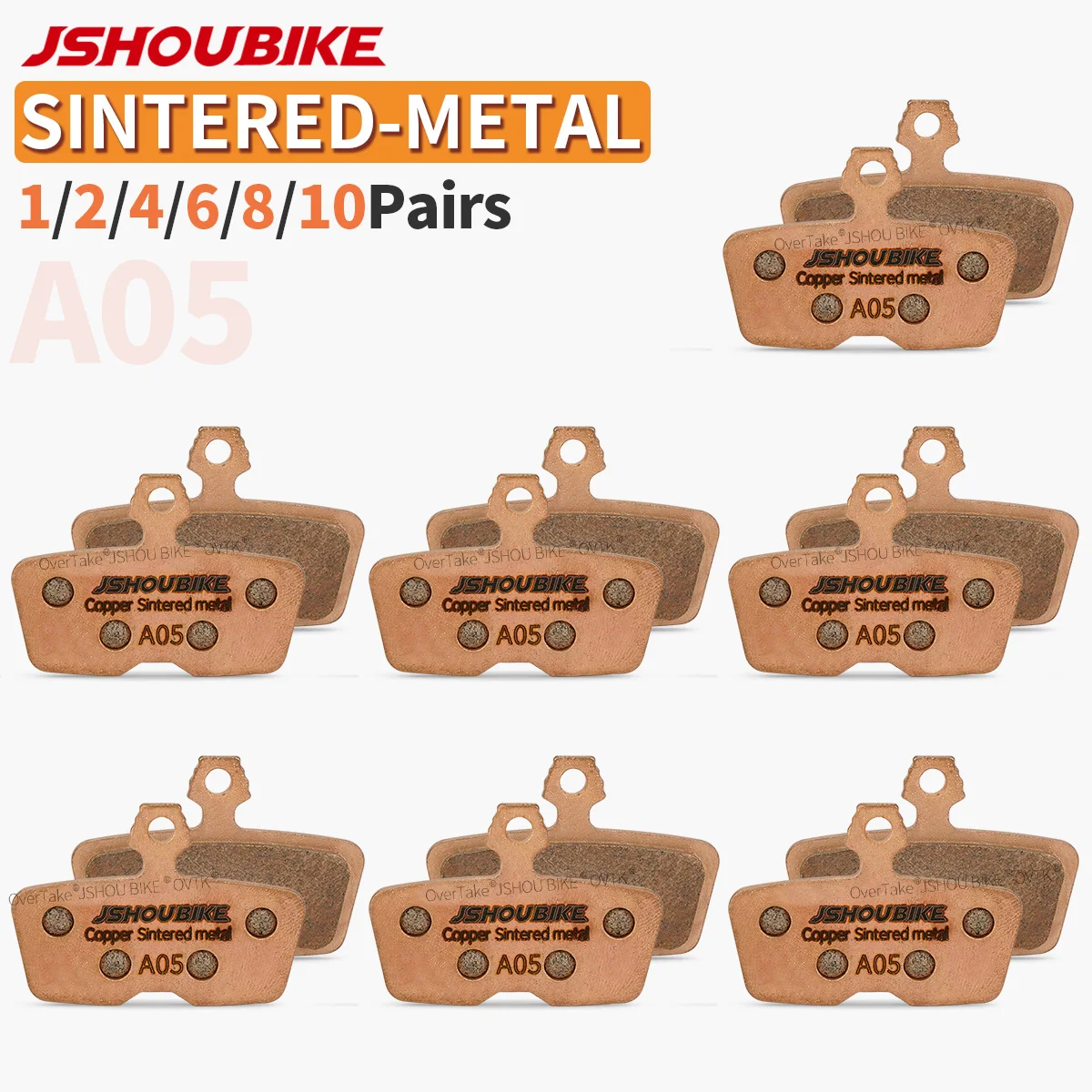 JSHOUBIKE 1/2/4/6/8/10 Pairs Sintered Metal Hydraulic Brake Pads for SRAM CODE, CODE R, CODE RSC SRAM AVID Code