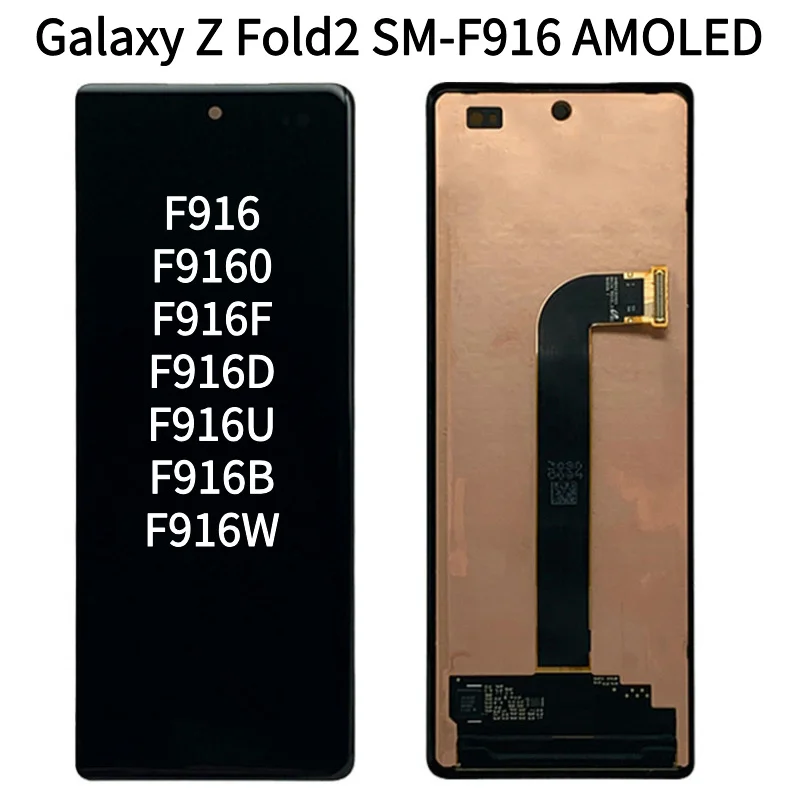 

Super AMOLED Defect LCD Screen for Samsung Z Fold 2 SM F916 Z Fold2 F9160 F916B F916W F916U Digitizer Assembly Touch Screen