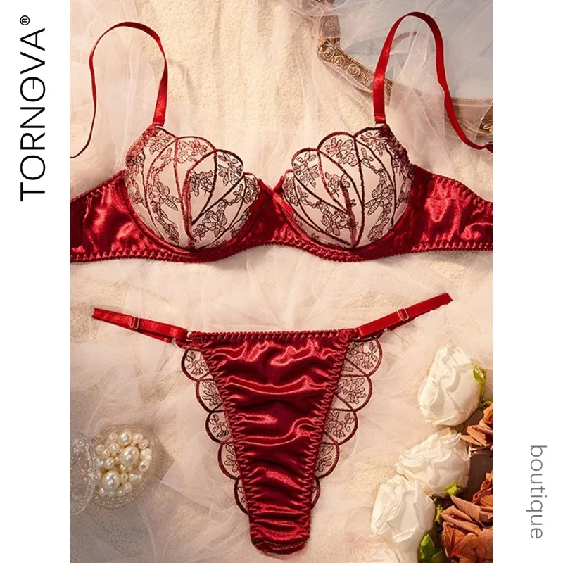 

Tornova Lace Embroidery See-through Sexy Interesting Underwear Panty Slim Hollow Out High Waisted Exposed Navel Sexy Underwear