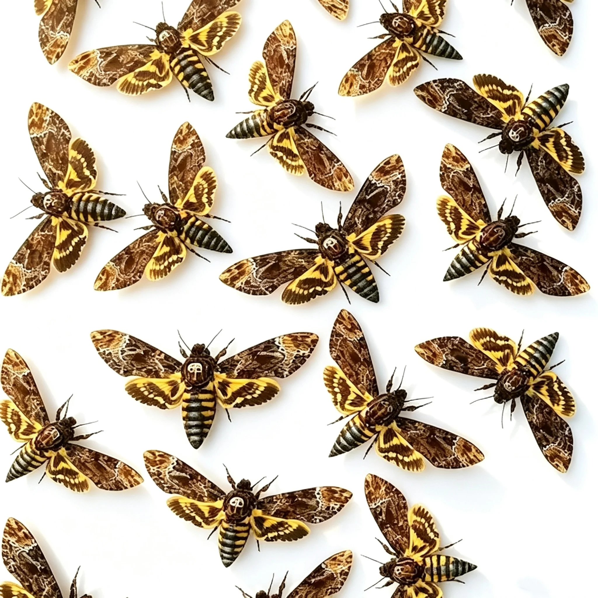 Real Greater Death's Head Hawkmoth Specimen, Acherontia Lachesis, Unmounted Skull Moth Taxidermy for Shadow Box Framing, Gothic