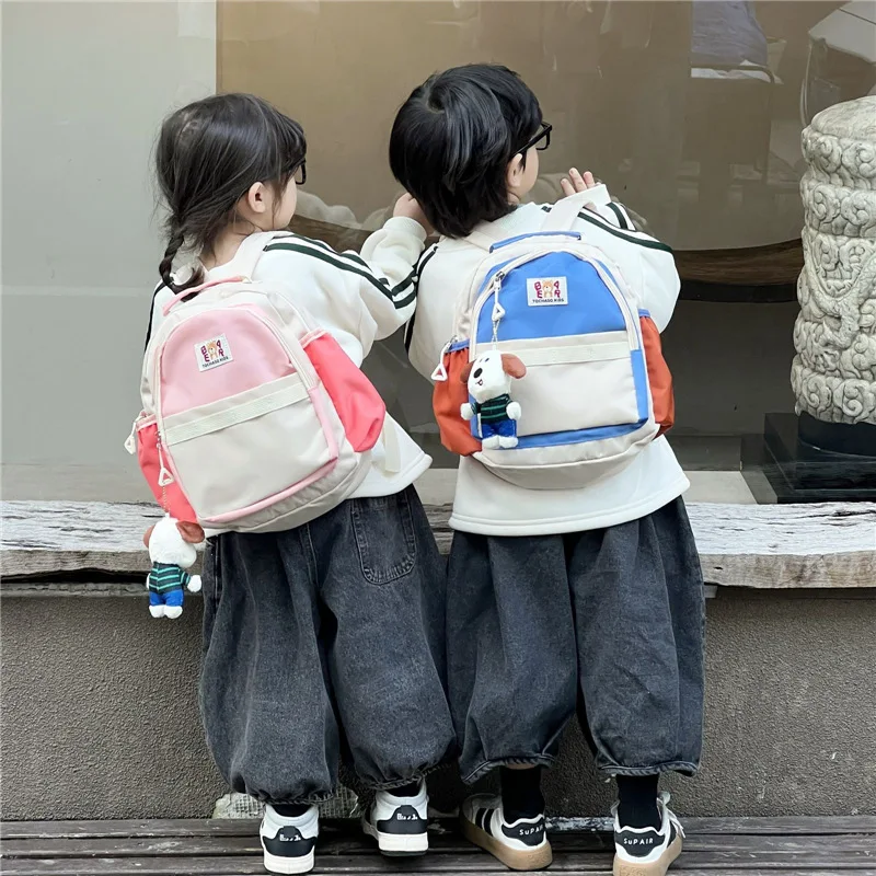 2024 Kids Backpack for Girls Boys Bags with Dog Toy Portable Children School Bag Korean Baby Shoulder Bag for Travel