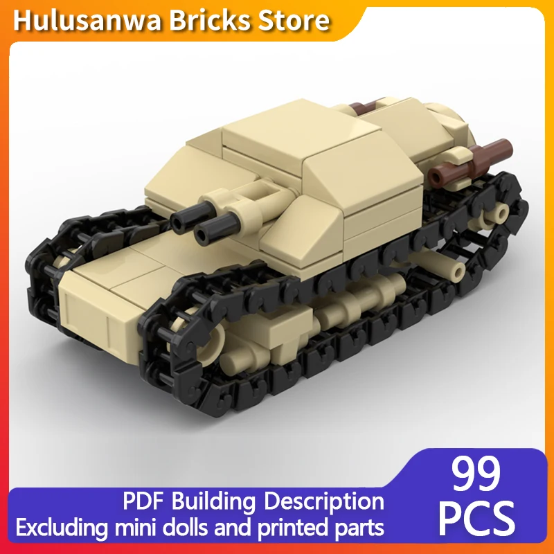

CV33 L3/33 WW2 Military Tanks Model MOC Building Bricks War Equipment Modular Technology Gift Holiday Assemble Children Toy Suit