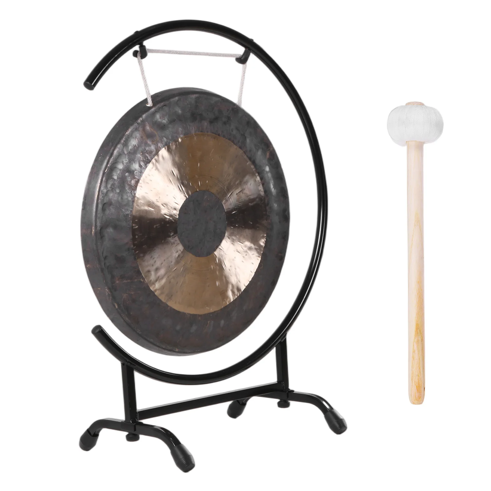 

18-дюймовый гонг Chao Gong на C-стойке для пляжных мероприятий, ударный инструмент с молоточком для терапии, йоги и длительного звучания