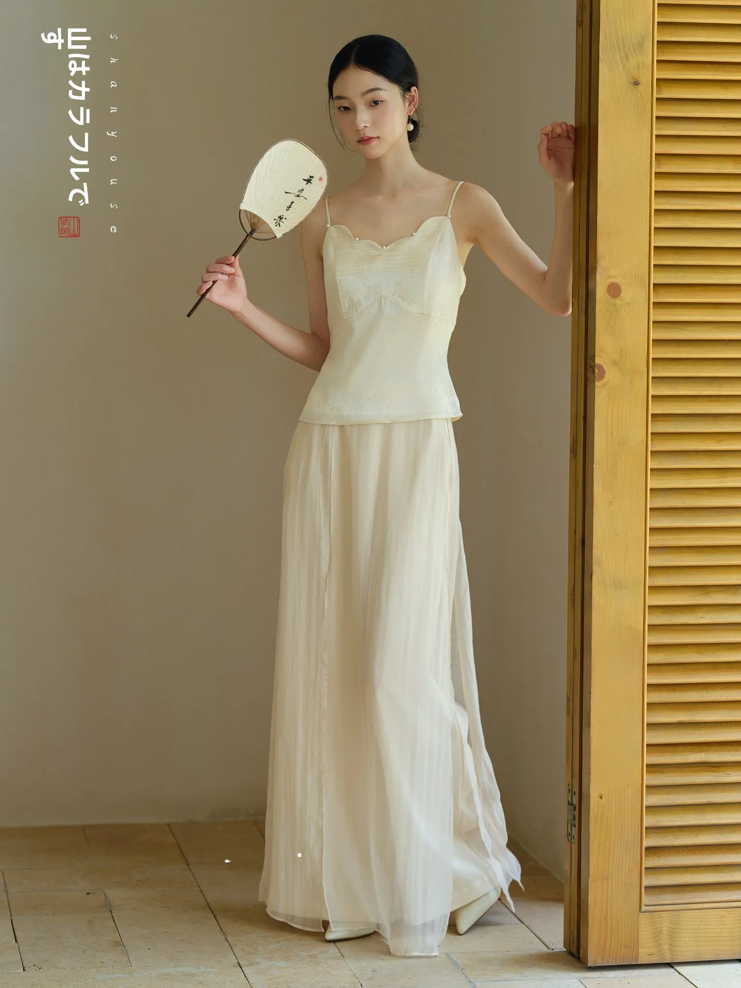 

Ele New Chinese Sle Long Pants Mountain Color Wooden Rest Design Summer 2025 Seasonal Faionable Versatile Personali