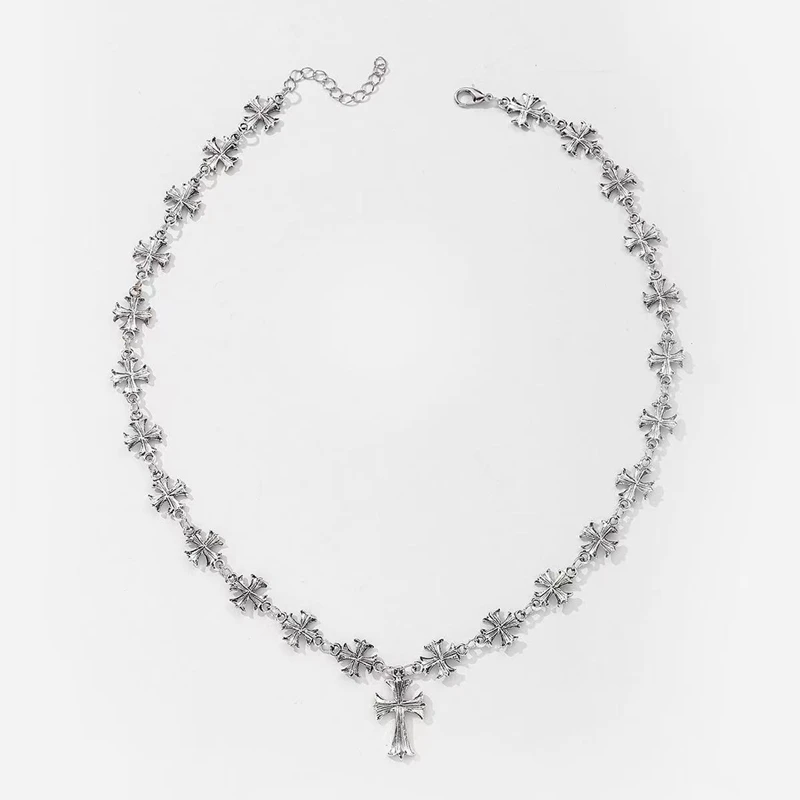 فاسق المعادن الصليب قلادة قلادة الأزياء الراقية طوق سلسلة القوطية نمط الملحقات