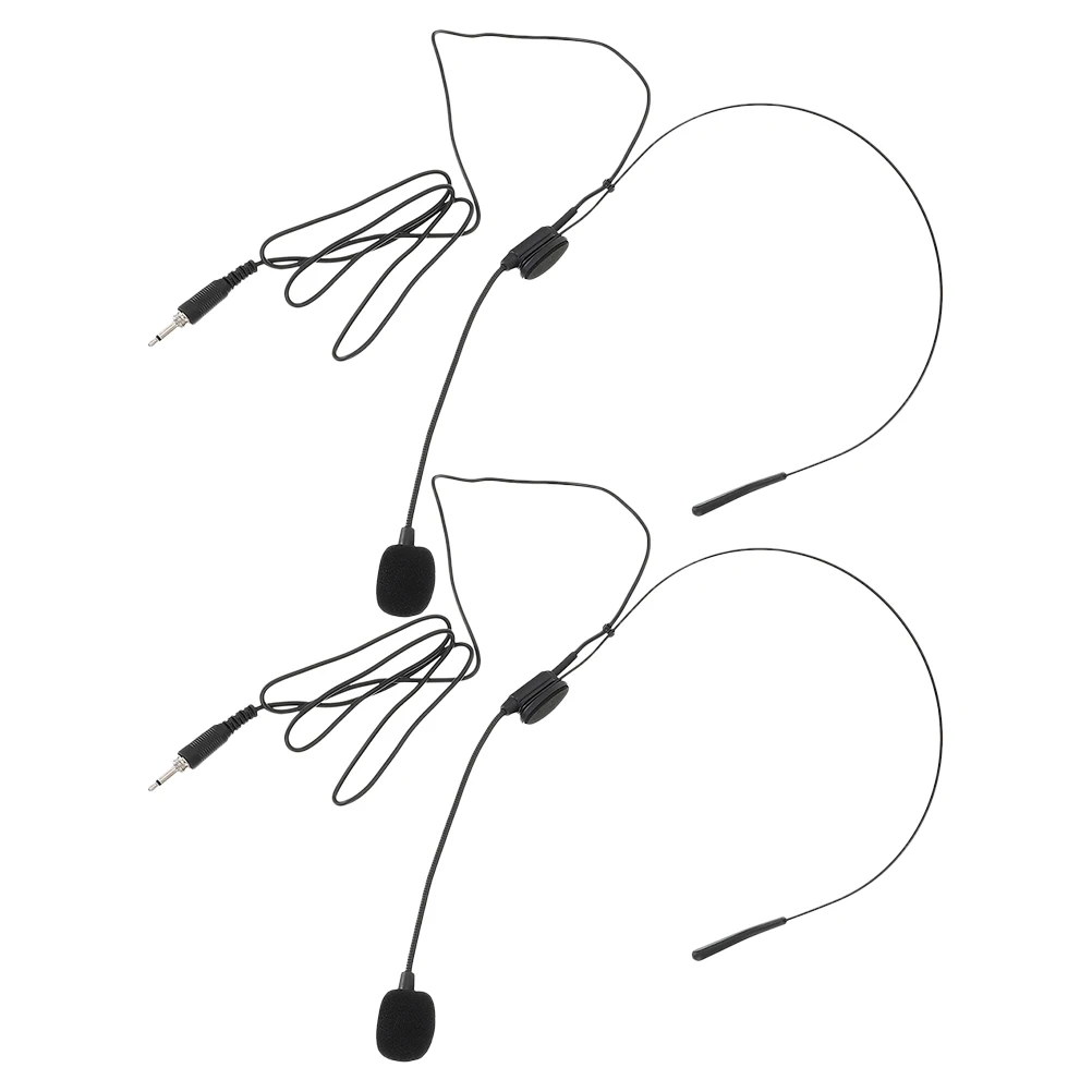 

2pcs Wired Microphone Headset Noise Reduction Condenser Core for Speaker Amplifier Computer Lightweight Portable Adjustable
