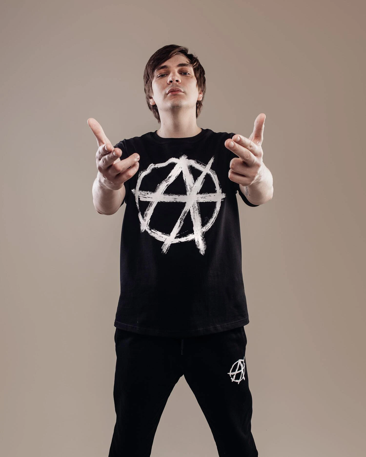 Pantalones Harajuku de gran tamaño para hombre, ropa de calle con estampado gráfico de anarquía, pantalones largos holgados Y2k, ropa Unisex, moda coreana gótica