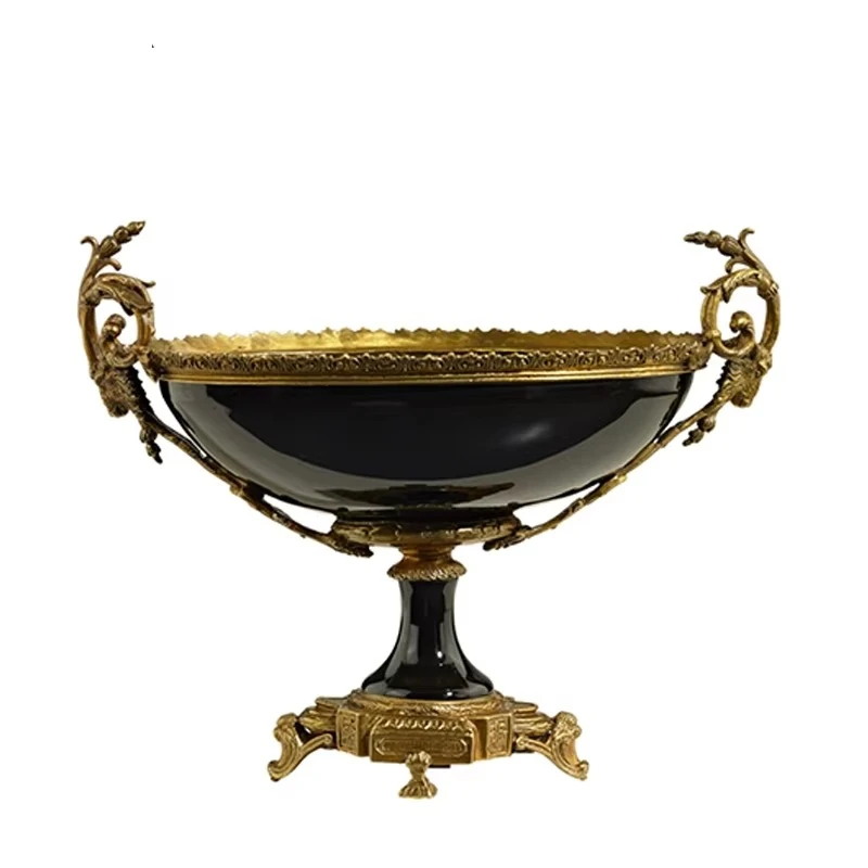 

Home Decor Deluxe brass plate egg-shaped bowl, nuts and dried fruits decorated serving tray