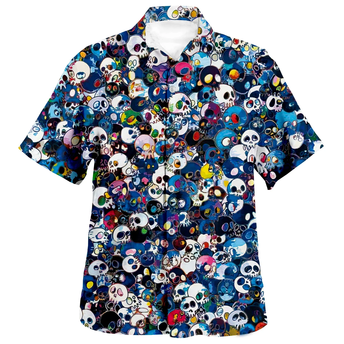 

Psychedelic Skull Pattern 3D Print Anime Shirt Beach Hawaiian Shirt Summer Short Sleeve Shirt Streetwear Oversized Chemise Homme