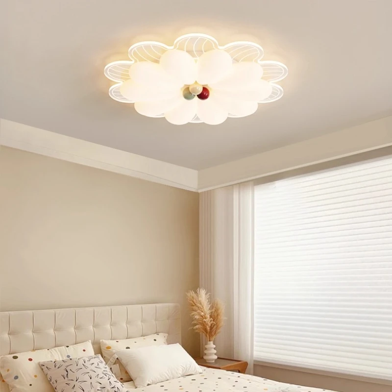 Cream Style Iron Ceiling Lights Eye Protection Simple Modern Room Decoration Study Ceiling Lamps Elegant Indoor Art Luminiares