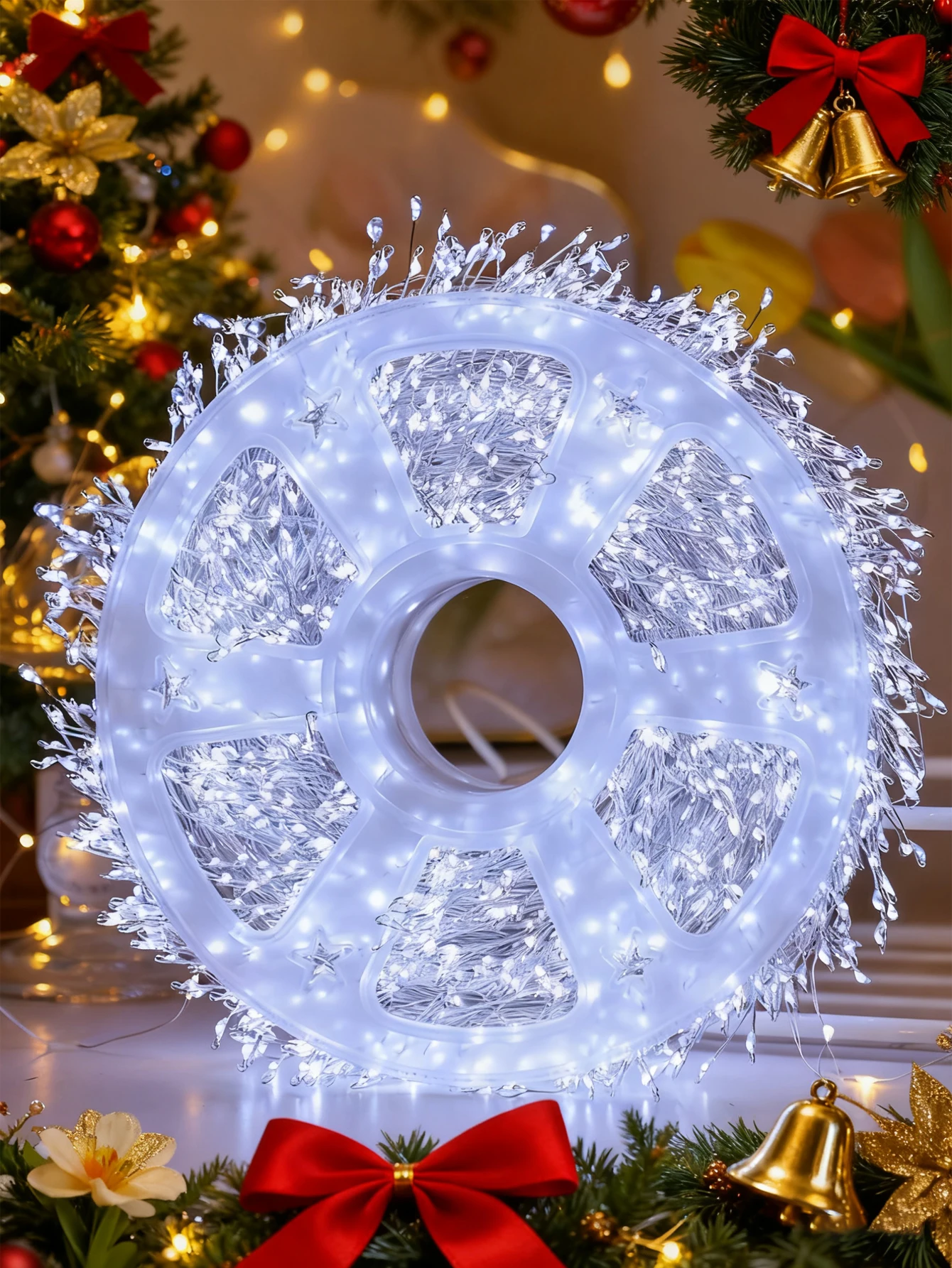 50-300 مصباح سلسلة LED، تعمل بالبطارية، مناسبة للحفلات الداخلية وزخارف شجرة عيد الميلاد (البطاريات غير متضمنة).