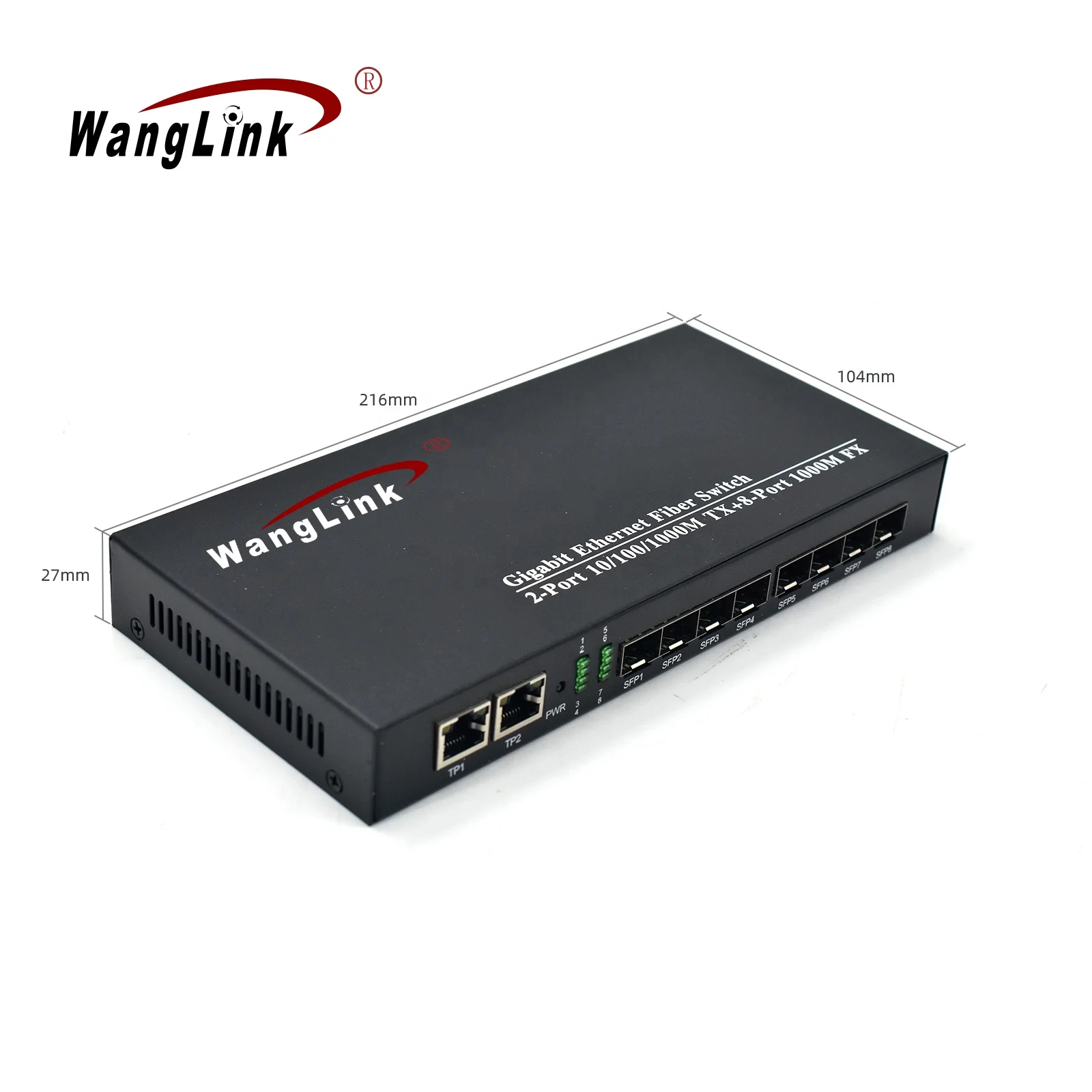 Imagem -03 - Wanglink 10 100 1000 m Gigabit Bidi sm Sfp & Portas Rj45 Switch Porta Sfp Único Conversor de Mídia de Fibra