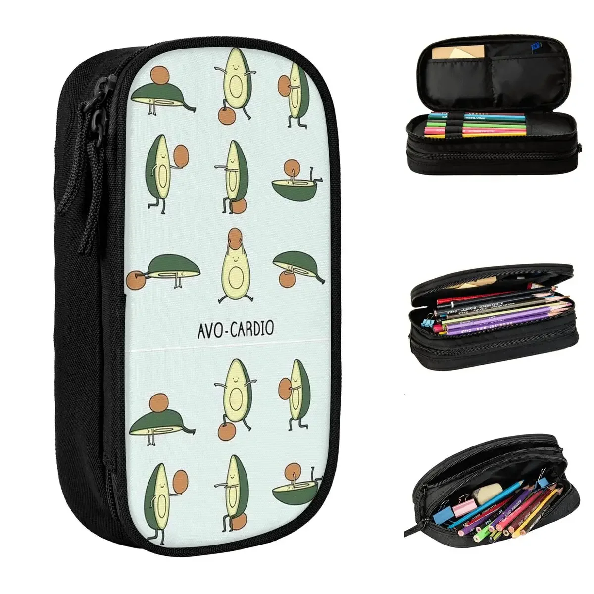 

Avocado Fruit Pencil Case Exercise Pen Holder Bag Girls Boys Big Capacity School Supplies Zipper Box